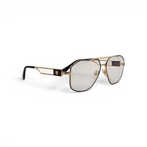 Versace VE1287 1443 Gold Black Medusa Aviator Eyeglasses 57-13-145 - NWOB